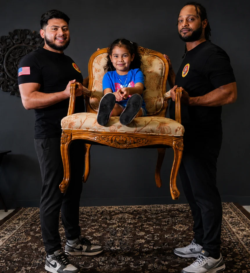 Speedy Moving crew handling items with care